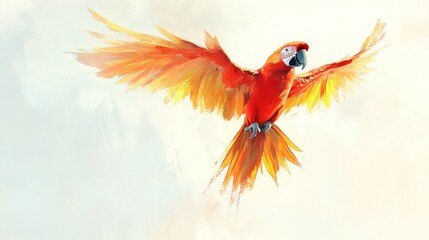 Obraz premium Scarlet Macaw in Flight
