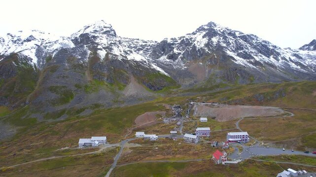 Scenic view of historic Independence Mine near Hatcher Pass in Alaska.