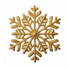 Sparkling Gold Snowflake Design on Clear Canvas
