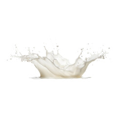 Dynamic splash of fresh milk on transparent background