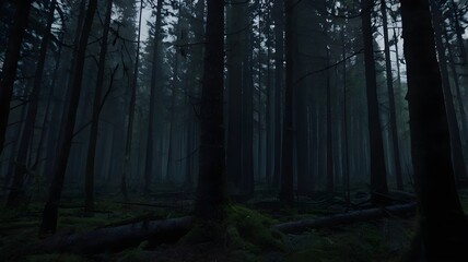 Fototapeta premium Misty Forest at Dusk