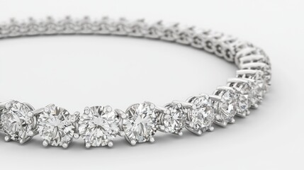 Obraz premium Elegant Diamond Bracelet on a White Background