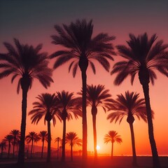 Obraz premium palmtree during sunset