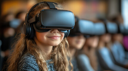 Kids in VR, classroom tech, educational immersion, group learning with virtual reality