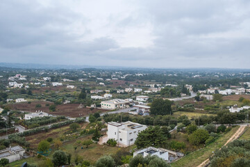 Ausblick von Cisternino ins Valle d'Itria, Itriatal, Apulien