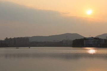 sunrise over the river