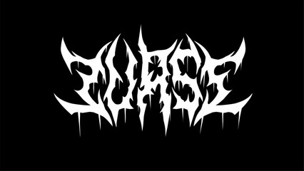 Curse typography dark mtalystyle lettering, intense vibe. Ideal for metal and alternative designs