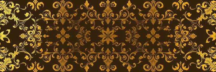 Dark gold intricate wall ornament texture background, antique, elegant