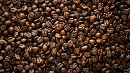 Obraz premium Roasted Coffee Beans Close-Up in Rich Brown Tones