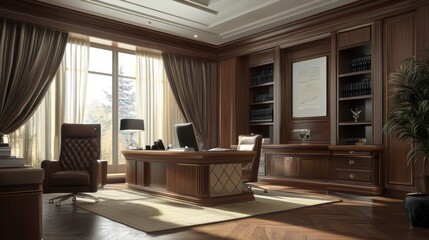 Elegant Modern Office Interior with Natural Light