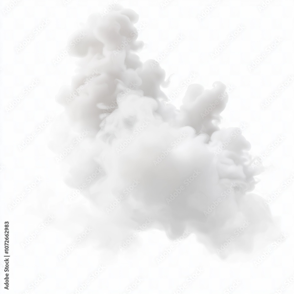 Poster white smoke cloud on transparent background. abstract design element, perfect for overlay on, video,