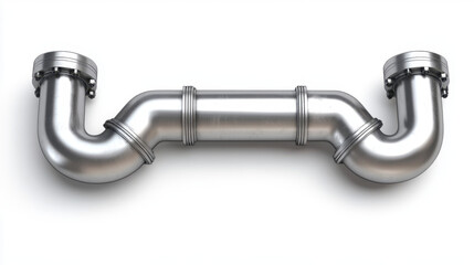 full face silver gas pipe with sleek design, showcasing its metallic finish and smooth curves, ideal for industrial applications and modern aesthetics