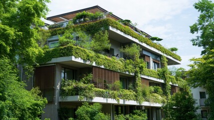 Modern Eco-Friendly Building Surrounded by Greenery