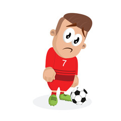 man football red Logo mascot sad pose