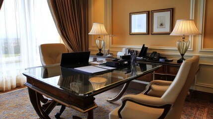 Fototapeta premium Elegant Office Interior with Modern Furniture
