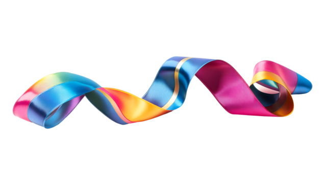 Colorful Ribbon on Black Background