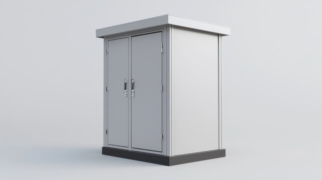 Electrical enclosure designed for outdoor use, featuring sleek, modern design with durable finish. Ideal for housing electrical equipment securely and protecting it from environmental elements