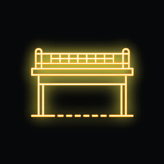 Neon icon representing a tennis table, ideal for websites or applications