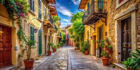Fototapeta premium Exploring a historic alleyway in Nafplio, Greece, Nafplio, Greece, alleyway, historic