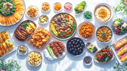 Fototapeta premium A Feast of Delicious Dishes