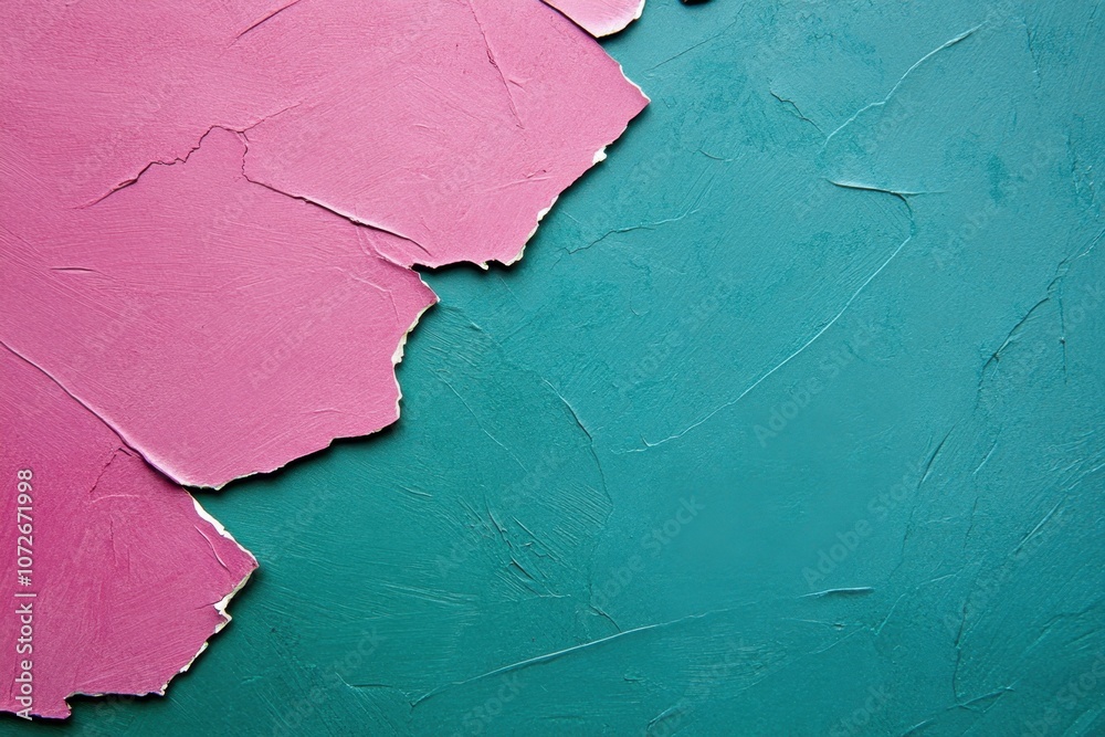 Poster abstract texture combining vibrant fuchsia and sea green hues creates a lively artistic effect