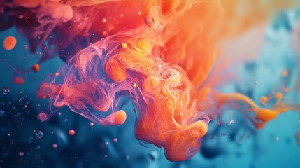 Colorful abstract ink splash in water
