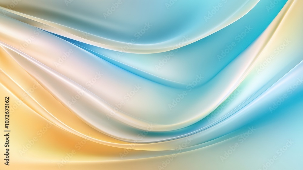 Poster turquoise and beige waves form a serene abstract background for artistic exploration