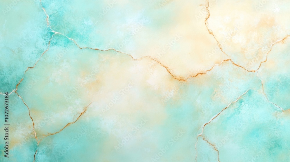 Poster an inspiring blend of turquoise blue and warm beige textures creating a serene abstract backdrop