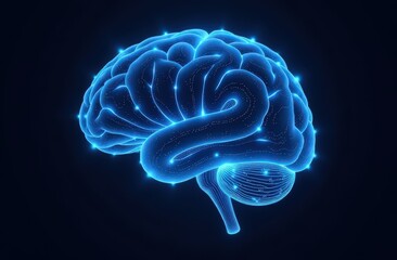 Futuristic AI brain interface concept. Neurons and neural connections 3D render. Artificial intelligence brain. Neuronal activity.
