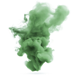 Green smoke, cloud, mist, vapor, fume. Abstract design with color, wave, swirl, curve. Colorful, artistic, smooth, flow, liquid, form. Abstract background, wallpaper, art, pattern, design, Transparent