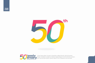 Number 50 logo icon design, 50th birthday logo number, anniversary 50