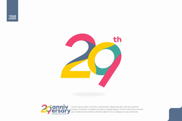 Number 29 logo icon design, 29th birthday logo number, anniversary 29