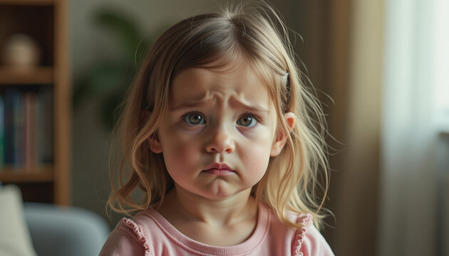 A Little Girl's Sad Expression - Powered by Adobe