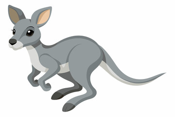  Baby kangaroo isolated on white background vector art illustration 