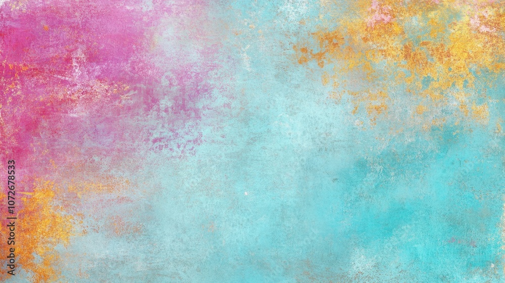 Poster a vibrant blend of ruby red, mint blue, chartreuse, and magenta creating an abstract masterpiece