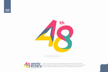 Number 48 logo icon design, 48th birthday logo number, anniversary 48