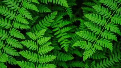 Green fern leaf with intricate texture on a nature background, showcasing a tropical leaf, foliage, lush