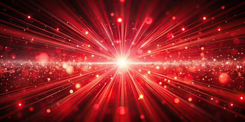 Obraz premium Abstract background of red light beams and particles, red, light, beams, particles, abstract, background, vibrant