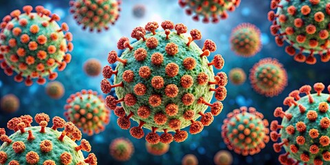 Close-up of whooping cough bacterial virus under a microscope, whooping cough, disease, bacteria, virus, microscopic