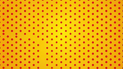 Red polka dots on a bright yellow background, retro, vibrant, fun, cheerful, whimsical, pattern, colorful, design