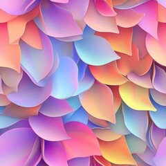 Colorful Abstract Petals in Gradient Hues Creating a Vivid and Soft Floral Background Ideal for Digital Artwork and Vibrant Design Projects