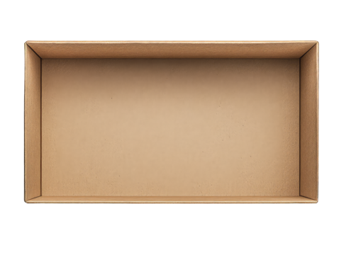 opened cardboard box isolated on transparent background