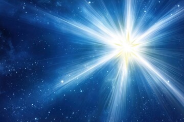 Naklejka premium A Brilliant Star Illuminates the Darkened Sky, Shining Brightly During the Mystical Night