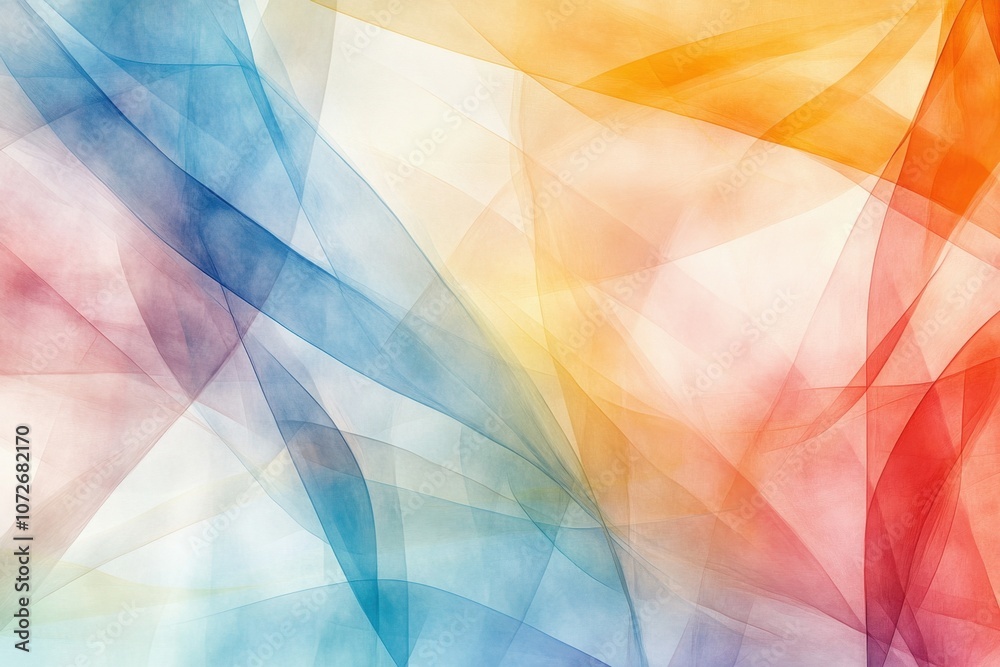 Aufkleber A Vibrant Display of Geometric Fractals Blending Colors in a Dynamic Abstract Composition