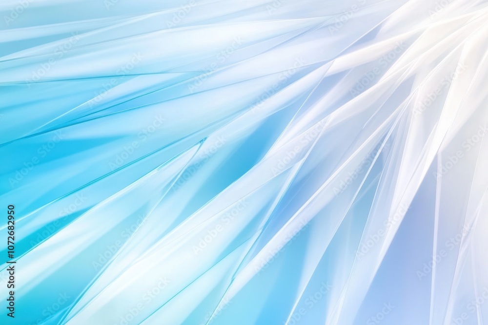 Poster intricate crystal frost patterns on glass illuminated by soft blue gradient light in winter