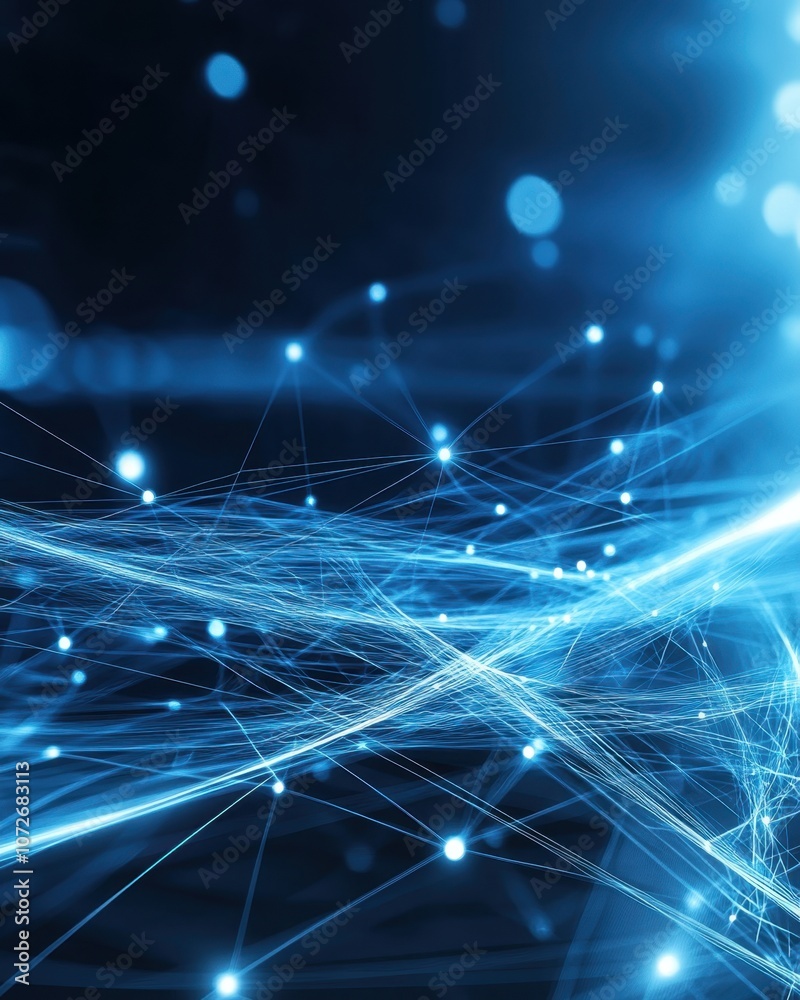 Poster exploring the abstract connections of a quantum world filled with luminous energy currents