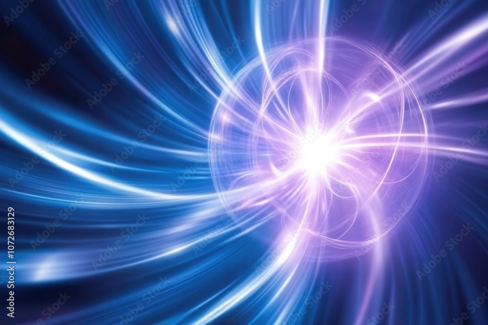 Poster exploring the vibrant interplay of light and energy in a modern quantum world