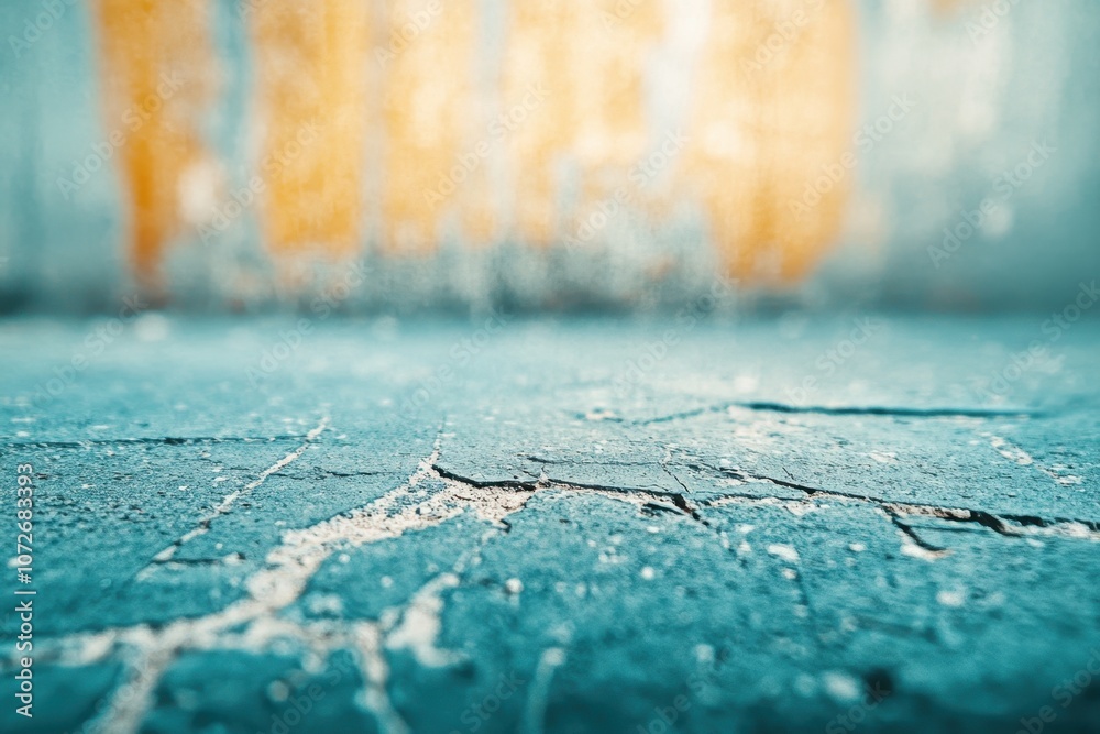 Poster Capturing the Intricate Textures of Rough Concrete With Tiny Stones and Fading Cracks in Sunlight