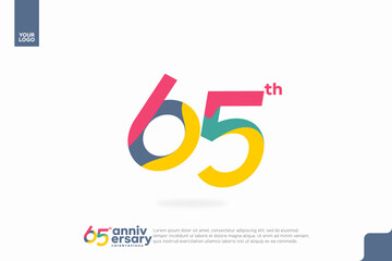 Number 65 logo icon design, 65th birthday logo number, anniversary 65