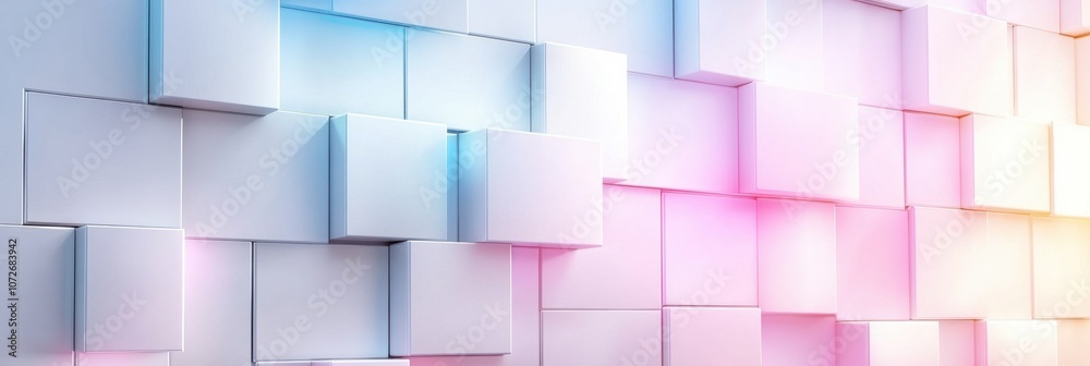 Poster Explore the Vibrant, Glowing Blocks of Code That Illuminate a Modern Tech-Inspired Backdrop